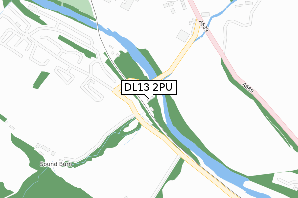 DL13 2PU map - large scale - OS Open Zoomstack (Ordnance Survey)