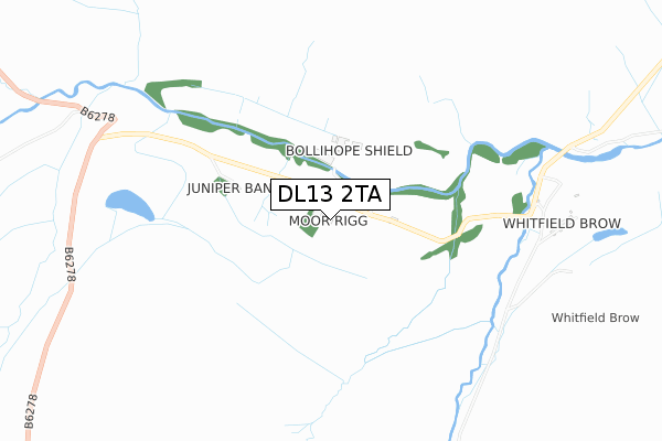 DL13 2TA map - small scale - OS Open Zoomstack (Ordnance Survey) DL13 2TA map - small scale - OS Open Zoomstack (Ordnance Survey)