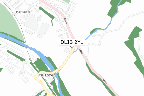 DL13 2YL map - large scale - OS Open Zoomstack (Ordnance Survey)