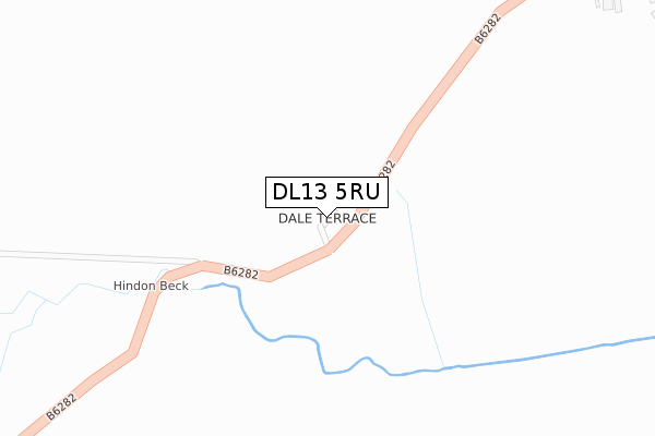 DL13 5RU map - large scale - OS Open Zoomstack (Ordnance Survey)