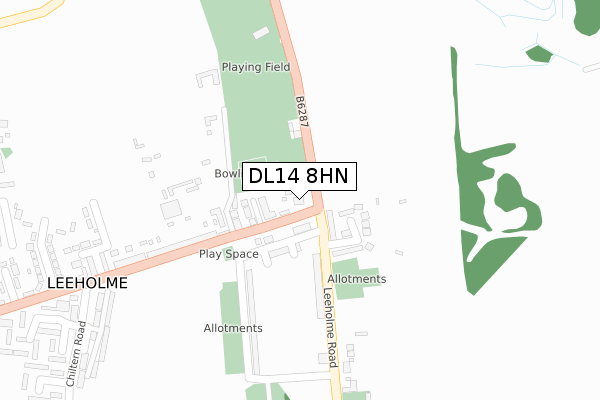 DL14 8HN map - large scale - OS Open Zoomstack (Ordnance Survey)