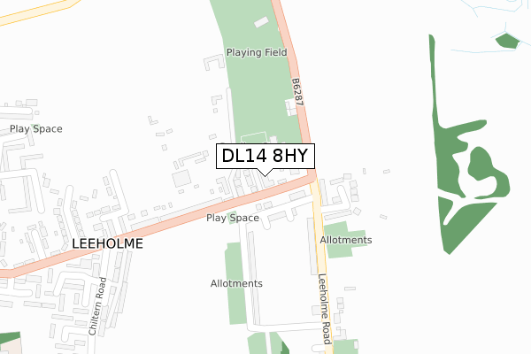 DL14 8HY map - large scale - OS Open Zoomstack (Ordnance Survey) DL14 8HY map - large scale - OS Open Zoomstack (Ordnance Survey)