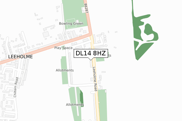 DL14 8HZ map - large scale - OS Open Zoomstack (Ordnance Survey) DL14 8HZ map - large scale - OS Open Zoomstack (Ordnance Survey)