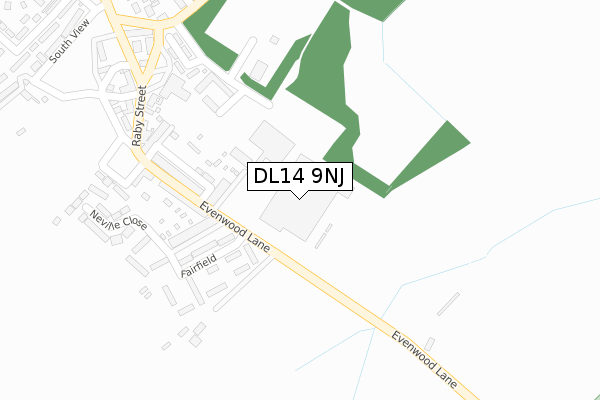 DL14 9NJ map - large scale - OS Open Zoomstack (Ordnance Survey)