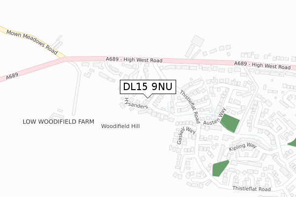 DL15 9NU map - large scale - OS Open Zoomstack (Ordnance Survey)