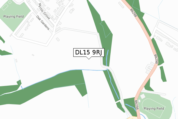 DL15 9RJ map - large scale - OS Open Zoomstack (Ordnance Survey)
