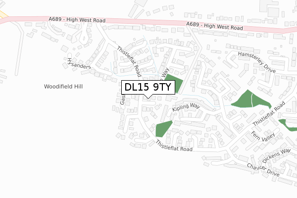 DL15 9TY map - large scale - OS Open Zoomstack (Ordnance Survey)