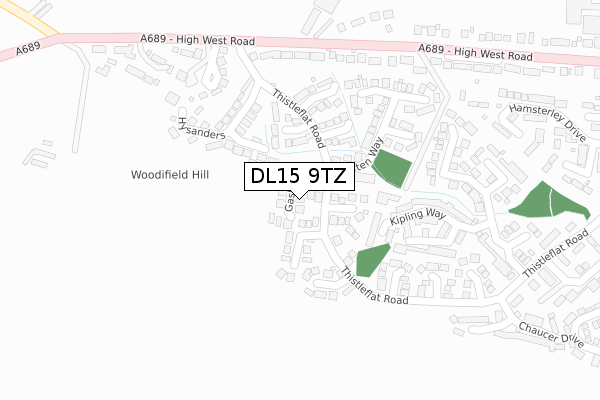 DL15 9TZ map - large scale - OS Open Zoomstack (Ordnance Survey)