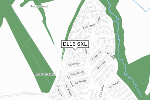 DL16 6XL map - large scale - OS Open Zoomstack (Ordnance Survey)