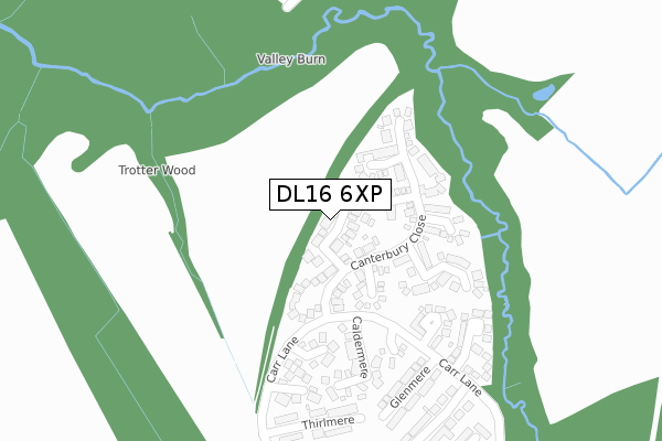 DL16 6XP map - large scale - OS Open Zoomstack (Ordnance Survey)
