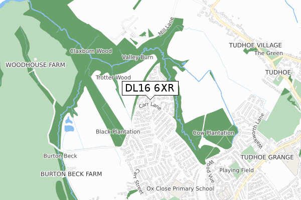 DL16 6XR map - small scale - OS Open Zoomstack (Ordnance Survey)