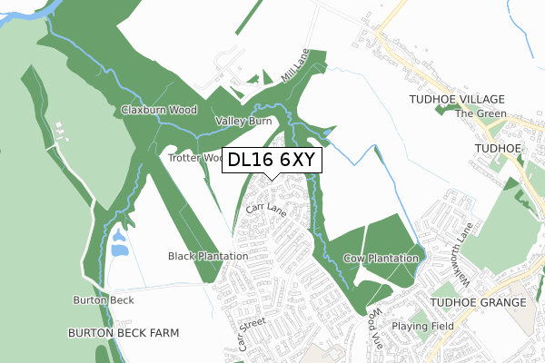 DL16 6XY map - small scale - OS Open Zoomstack (Ordnance Survey)