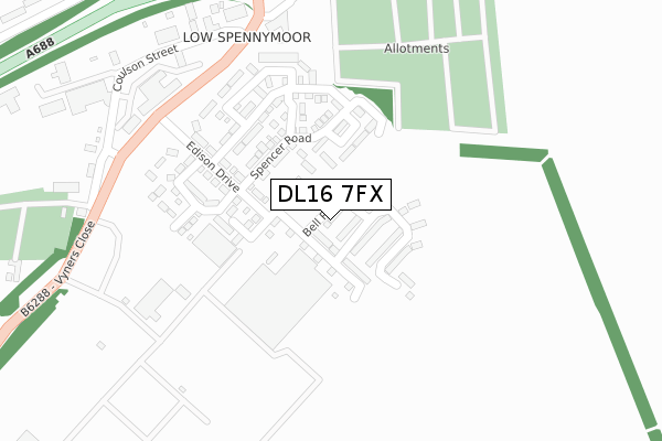 DL16 7FX map - large scale - OS Open Zoomstack (Ordnance Survey) DL16 7FX map - large scale - OS Open Zoomstack (Ordnance Survey)