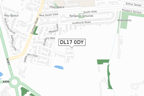 DL17 0DY map - large scale - OS Open Zoomstack (Ordnance Survey) DL17 0DY map - large scale - OS Open Zoomstack (Ordnance Survey)