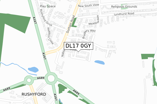 DL17 0GY map - large scale - OS Open Zoomstack (Ordnance Survey) DL17 0GY map - large scale - OS Open Zoomstack (Ordnance Survey)