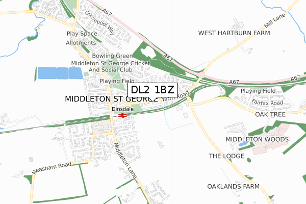 DL2 1BZ map - small scale - OS Open Zoomstack (Ordnance Survey) DL2 1BZ map - small scale - OS Open Zoomstack (Ordnance Survey)