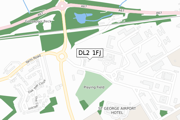 DL2 1FJ map - large scale - OS Open Zoomstack (Ordnance Survey) DL2 1FJ map - large scale - OS Open Zoomstack (Ordnance Survey)