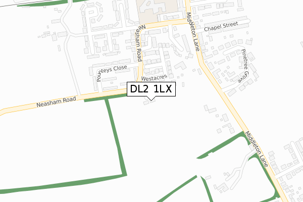 DL2 1LX map - large scale - OS Open Zoomstack (Ordnance Survey) DL2 1LX map - large scale - OS Open Zoomstack (Ordnance Survey)
