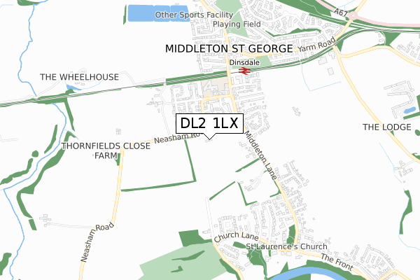 DL2 1LX map - small scale - OS Open Zoomstack (Ordnance Survey) DL2 1LX map - small scale - OS Open Zoomstack (Ordnance Survey)