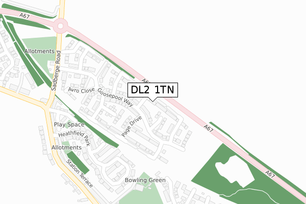 DL2 1TN map - large scale - OS Open Zoomstack (Ordnance Survey) DL2 1TN map - large scale - OS Open Zoomstack (Ordnance Survey)