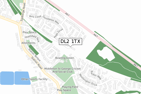 DL2 1TX map - large scale - OS Open Zoomstack (Ordnance Survey) DL2 1TX map - large scale - OS Open Zoomstack (Ordnance Survey)