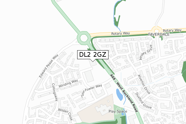 DL2 2GZ map - large scale - OS Open Zoomstack (Ordnance Survey) DL2 2GZ map - large scale - OS Open Zoomstack (Ordnance Survey)