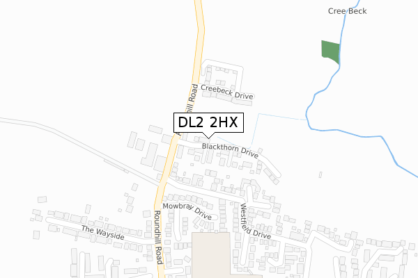DL2 2HX map - large scale - OS Open Zoomstack (Ordnance Survey) DL2 2HX map - large scale - OS Open Zoomstack (Ordnance Survey)