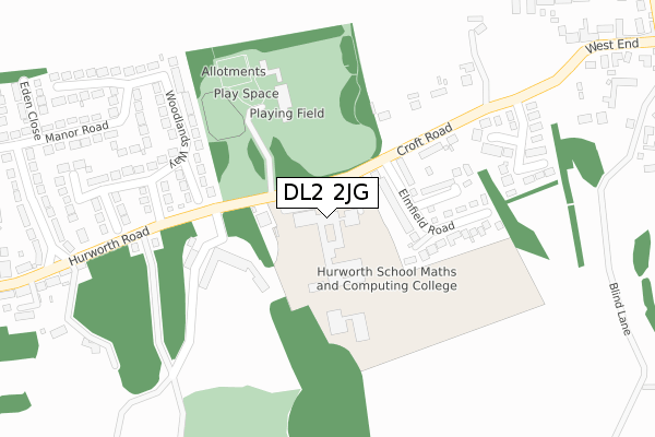DL2 2JG map - large scale - OS Open Zoomstack (Ordnance Survey) DL2 2JG map - large scale - OS Open Zoomstack (Ordnance Survey)