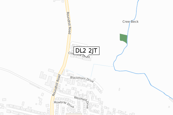DL2 2JT map - large scale - OS Open Zoomstack (Ordnance Survey) DL2 2JT map - large scale - OS Open Zoomstack (Ordnance Survey)