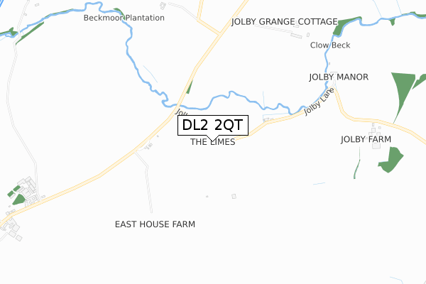 DL2 2QT map - small scale - OS Open Zoomstack (Ordnance Survey) DL2 2QT map - small scale - OS Open Zoomstack (Ordnance Survey)
