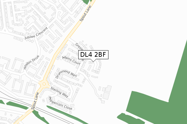 DL4 2BF map - large scale - OS Open Zoomstack (Ordnance Survey)