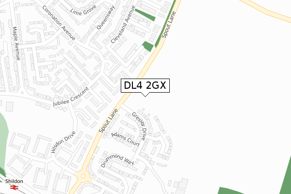 DL4 2GX map - large scale - OS Open Zoomstack (Ordnance Survey)