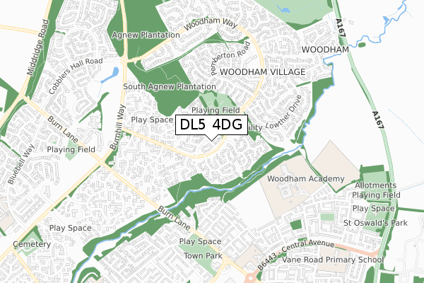 DL5 4DG map - small scale - OS Open Zoomstack (Ordnance Survey) DL5 4DG map - small scale - OS Open Zoomstack (Ordnance Survey)