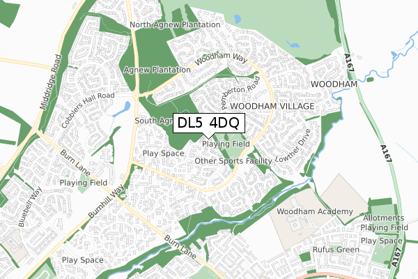 DL5 4DQ map - small scale - OS Open Zoomstack (Ordnance Survey)