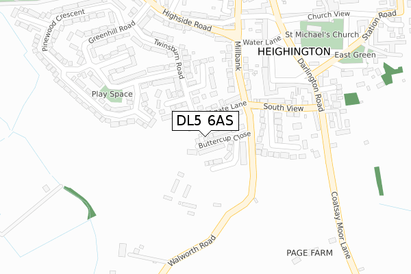 DL5 6AS map - large scale - OS Open Zoomstack (Ordnance Survey)
