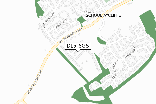 DL5 6GS map - large scale - OS Open Zoomstack (Ordnance Survey)