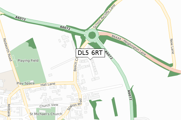 DL5 6RT map - large scale - OS Open Zoomstack (Ordnance Survey)