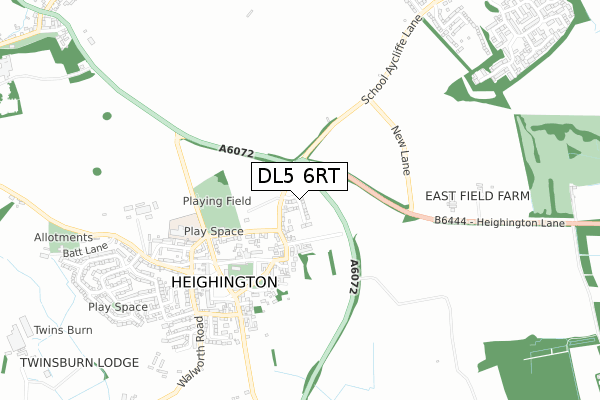 DL5 6RT map - small scale - OS Open Zoomstack (Ordnance Survey)