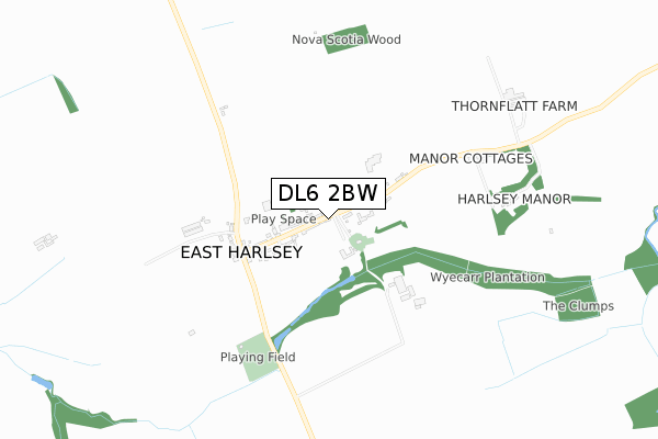 DL6 2BW map - small scale - OS Open Zoomstack (Ordnance Survey)