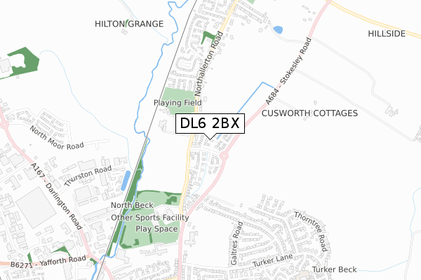 DL6 2BX map - small scale - OS Open Zoomstack (Ordnance Survey)