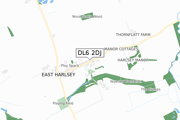 DL6 2DJ map - small scale - OS Open Zoomstack (Ordnance Survey)