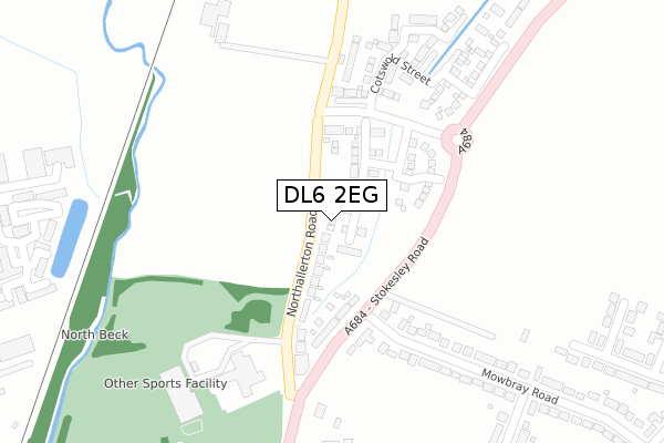 DL6 2EG map - large scale - OS Open Zoomstack (Ordnance Survey)