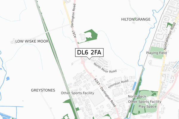 DL6 2FA map - small scale - OS Open Zoomstack (Ordnance Survey)