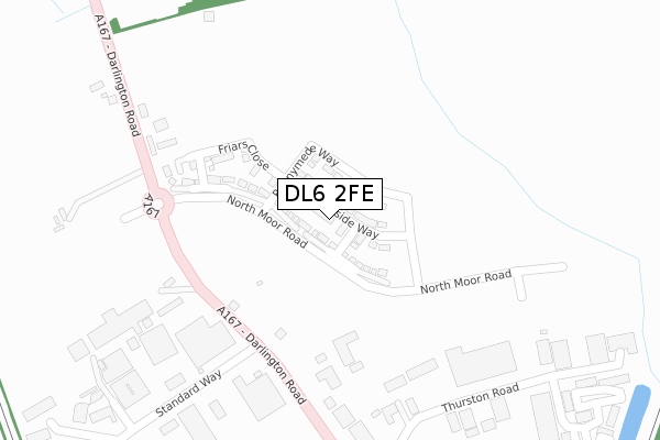 DL6 2FE map - large scale - OS Open Zoomstack (Ordnance Survey)