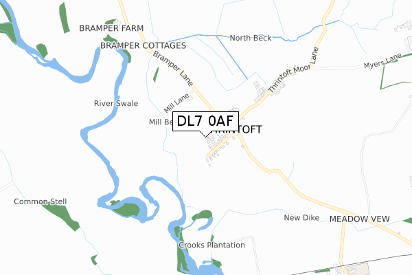 DL7 0AF map - small scale - OS Open Zoomstack (Ordnance Survey)