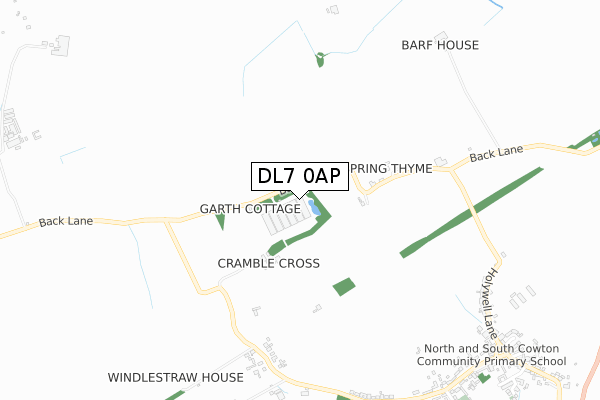 DL7 0AP map - small scale - OS Open Zoomstack (Ordnance Survey)