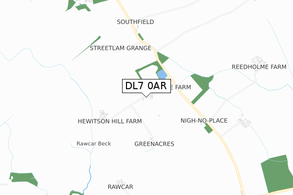 DL7 0AR map - small scale - OS Open Zoomstack (Ordnance Survey)