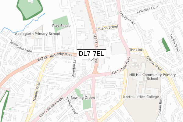 DL7 7EL map - large scale - OS Open Zoomstack (Ordnance Survey)