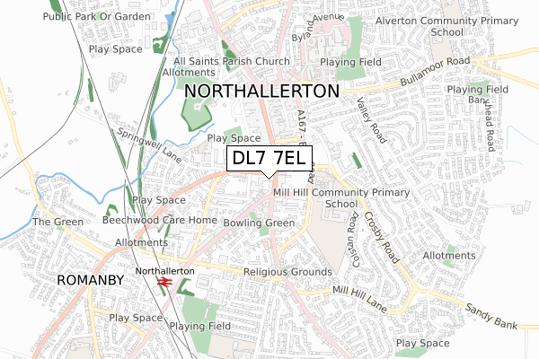 DL7 7EL map - small scale - OS Open Zoomstack (Ordnance Survey) DL7 7EL map - small scale - OS Open Zoomstack (Ordnance Survey)