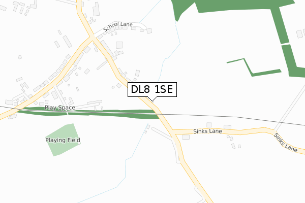 DL8 1SE map - large scale - OS Open Zoomstack (Ordnance Survey)